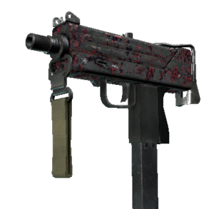 MAC-10 | Red Filigree (Battle-Scarred)